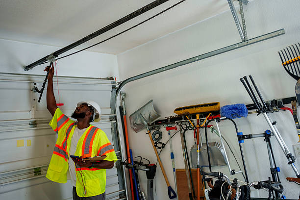 Professional Garage Door Panel Replacement technician working in Plano, TX
